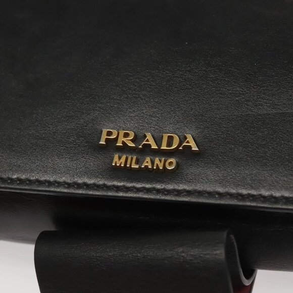 PRADA Chain Shoulder Bag Leather Gray Gold Auth - Picture 2 of 16